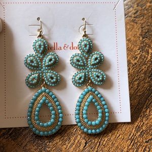 Stella & Dot Jewelry - Turquoise & gold chandelier earrings Stella & Dot Jewelry - Turquoise & gold chandelier earrings
